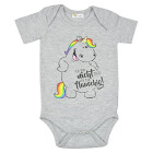 Pummeleinhorn - Baby Body, Kurzarm/grau meliert, Gr. 62/68