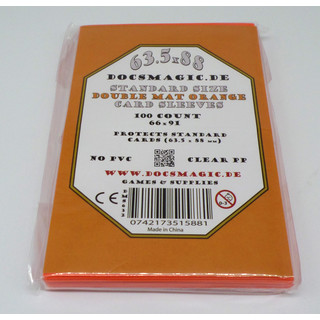 100 Docsmagic.de Double Mat Orange Card Sleeves Standard Size 66 x 91 - Kartenhüllen - PKM MTG