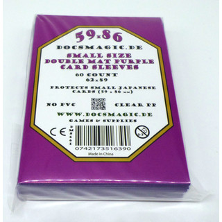 60 Docsmagic.de Double Mat Purple Card Sleeves Small Size 62 x 89 - Lila - Mini Kartenhüllen - YGO