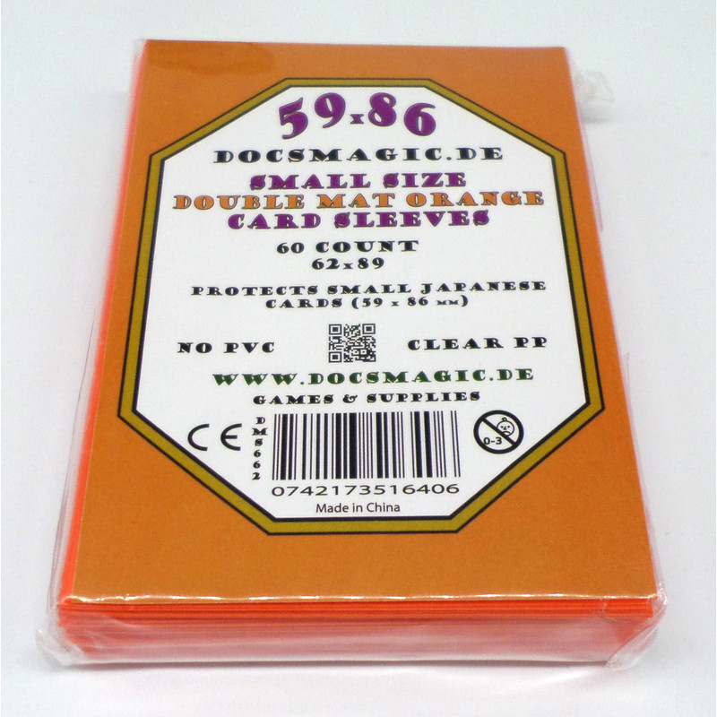 YGO docsmagic.de 4 x 60 Double Mat Orange Card Sleeves Small Size 62 x 89 Mini Pochettes 