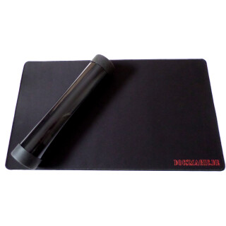 Docsmagic.de Premium Playmat + Tube Big Transparent Black - 60 x 34 cm - Spielmatte + Transportrolle Schwarz