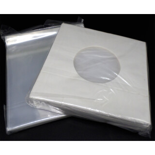 100 Docsmagic.de Polylined Paper Inner Sleeves + Resealable Outer Bags for 7" 45rpm Vinyl Records 3 Mil - Schallplatten Hüllen