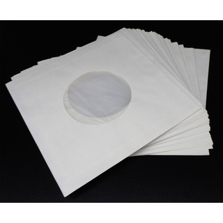 100 Docsmagic.de Polylined Paper Inner Sleeves for 12" 33rpm Vinyl Records White - Schallplatten Hüllen Weiss