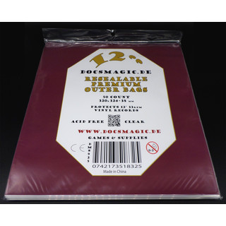 50 Docsmagic.de Premium Resealable Outer Bags for 12" 33rpm Vinyl Records Clear 5 Mil - Schallplatten Hüllen Durchsichtig