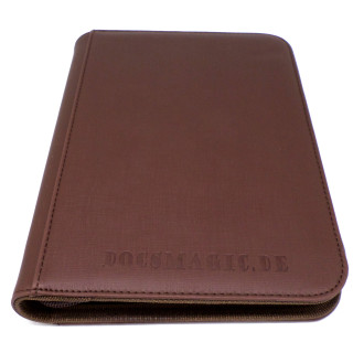 Docsmagic.de Premium Pro-Player 4-Pocket Zip-Album Brown - 160 Card Binder - MTG - PKM - YGO - Reissverschluss Braun