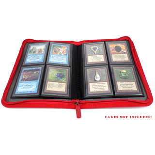 Docsmagic.de Premium Pro-Player 4-Pocket Zip-Album Red - 160 Card Binder - MTG - PKM - YGO - Reissverschluss Rot