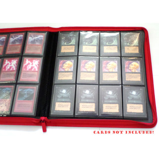 Docsmagic.de Premium Pro-Player 12-Pocket Playset Zip-Album Red - 480 Card Binder - MTG - PKM - YGO - Reissverschluss Rot