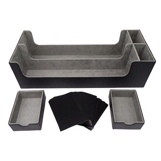 Docsmagic.de Premium 2-Row Trading Card Storage Box Black + Trays & Divider - MTG PKM YGO - Sammelkarten Aufbewahrungsbox Schwarz