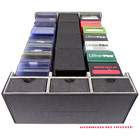 Docsmagic.de Premium 3-Row Trading Card Storage Box Black + Trays & Divider - MTG PKM YGO - Sammelkarten Aufbewahrungsbox Schwarz