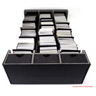 Docsmagic.de Premium 3-Row Trading Card Storage Box Black + Trays & Divider - MTG PKM YGO - Sammelkarten Aufbewahrungsbox Schwarz