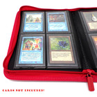 Docsmagic.de Pro-Player 4-Pocket Zip-Album Red - 160 Card Binder - MTG - PKM - YGO - Reissverschluss Rot