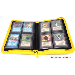 Docsmagic.de Pro-Player 4-Pocket Zip-Album Yellow - 160 Card Binder - MTG - PKM - YGO - Reissverschluss Gelb