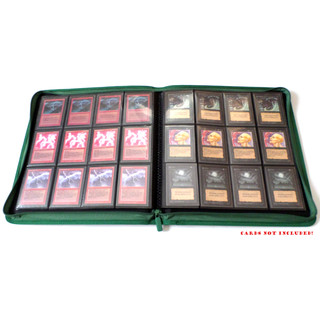 Docsmagic.de Pro-Player 12-Pocket Playset Zip-Album Dark Green - 480 Card Binder - MTG - PKM - YGO - Reissverschluss Dunkelgrün