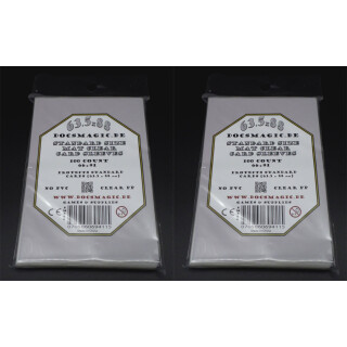 2 x 100 Docsmagic.de Mat Clear Card Sleeves Standard Size 66 x 91 - Klar - Durchsichtig - Kartenhüllen - Pokemon - Magic