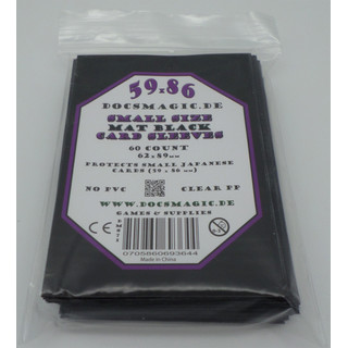 60 Docsmagic.de Double Mat Black Card Sleeves Small Size 62 x 89 - YGO Cardfight - Mini Kartenhüllen Schwarz