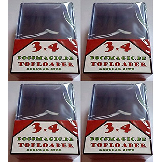 100 Docsmagic.de Toploader - 4 Packs - 3" x 4" - Standard Regular Size - MTG, YGO, Android: Netrunner