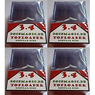 100 Docsmagic.de Toploader - 4 Packs - 3" x 4" - Standard Regular Size - Magic: The Gathering, Yu-Gi-Oh!, Android: Netrunner