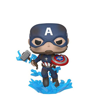 Funko POP! Endgame - Capt A w/Broken Shield & Mjolnir Vinyl Figure 10cm