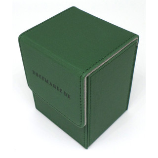 Docsmagic.de Premium Magnetic Flip Box (80) Dark Green + Deck Divider - MTG PKM YGO - Kartenbox Dunkelgrün
