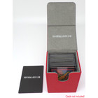 Docsmagic.de Premium Magnetic Flip Box (80) Red + Deck Divider - MTG PKM YGO - Kartenbox Rot