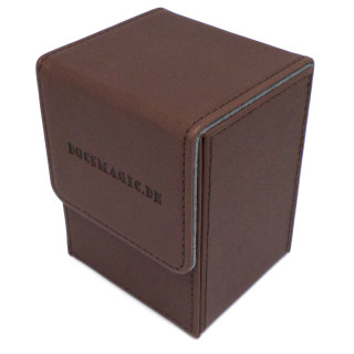 Docsmagic.de Premium Magnetic Flip Box (80) Brown + Deck Divider - MTG PKM YGO - Kartenbox Braun