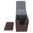 Docsmagic.de Premium Magnetic Flip Box (80) Brown + Deck Divider - MTG PKM YGO - Kartenbox Braun