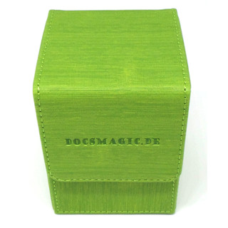 Docsmagic.de Premium Magnetic Flip Box (80) Light Green + Deck Divider - MTG PKM YGO - Kartenbox Hellgrün