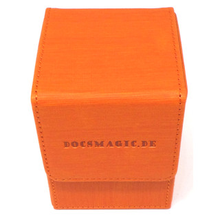 Docsmagic.de Premium Magnetic Flip Box (80) Orange + Deck Divider - MTG PKM YGO - Kartenbox Orange