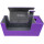 Docsmagic.de Premium Magnetic Tray Long Box Purple Small - Card Deck Storage - Kartenbox Aufbewahrung Transport Lila