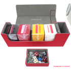 Docsmagic.de Premium Magnetic Tray Long Box Red Medium - Card Deck Storage - Kartenbox Aufbewahrung Transport Rot