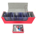Docsmagic.de Premium Magnetic Tray Long Box Red Medium - Card Deck Storage - Kartenbox Aufbewahrung Transport Rot