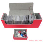 Docsmagic.de Premium Magnetic Tray Long Box Red Medium - Card Deck Storage - Kartenbox Aufbewahrung Transport Rot