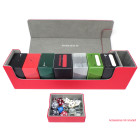 Docsmagic.de Premium Magnetic Tray Long Box Red Large - Card Deck Storage - Kartenbox Aufbewahrung Transport Rot