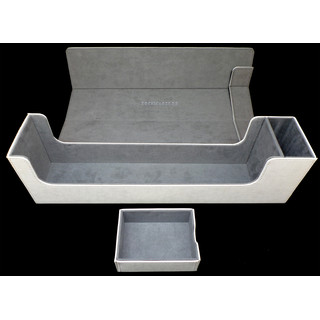 Docsmagic.de Premium Magnetic Tray Long Box White Large - Card Deck Storage - Kartenbox Aufbewahrung Transport Weiss