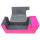 Docsmagic.de Premium Magnetic Tray Long Box Pink Small + 2 Flip Boxes - Rosa