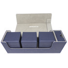 Docsmagic.de Premium Magnetic Tray Long Box Dark Blue Medium + 3 Flip Boxes - Dunkelblau