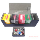 Docsmagic.de Premium Magnetic Tray Long Box Dark Blue Medium + 3 Flip Boxes - Dunkelblau