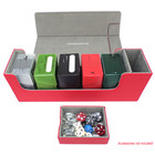 Docsmagic.de Premium Magnetic Tray Long Box Red Medium + 3 Flip Boxes - Rot