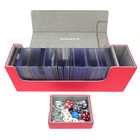 Docsmagic.de Premium Magnetic Tray Long Box Red Medium + 3 Flip Boxes - Rot