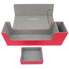 Docsmagic.de Premium Magnetic Tray Long Box Red Medium + 3 Flip Boxes - Rot