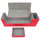 Docsmagic.de Premium Magnetic Tray Long Box Red Medium + 3 Flip Boxes - Rot