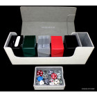 Docsmagic.de Premium Magnetic Tray Long Box White Medium + 3 Flip Boxes - Weiss