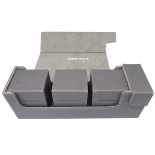 Docsmagic.de Premium Magnetic Tray Long Box Silver Medium + 3 Flip Boxes - Silber