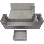 Docsmagic.de Premium Magnetic Tray Long Box Silver Medium + 3 Flip Boxes - Silber