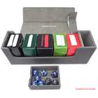 Docsmagic.de Premium Magnetic Tray Long Box Silver Medium + 3 Flip Boxes - Silber