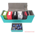 Docsmagic.de Premium Magnetic Tray Long Box Mint Medium + 3 Flip Boxes - Aqua