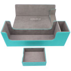 Docsmagic.de Premium Magnetic Tray Long Box Mint Medium + 3 Flip Boxes - Aqua