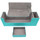 Docsmagic.de Premium Magnetic Tray Long Box Mint Medium + 3 Flip Boxes - Aqua