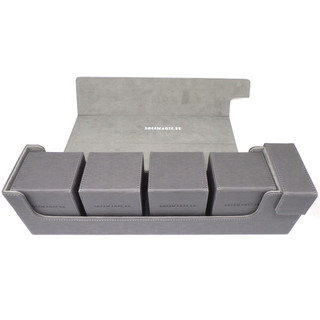Docsmagic.de Premium Magnetic Tray Long Box Silver Large + 4 Flip Boxes - Silber