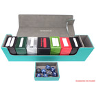 Docsmagic.de Premium Magnetic Tray Long Box Mint Large + 4 Flip Boxes - Aqua
